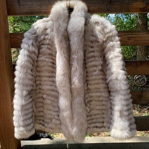 Vintage Silver Fox Fur Coat Small